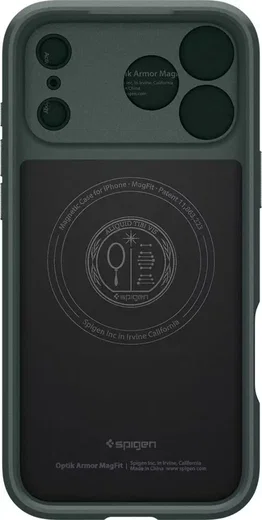 Spigen Optik Armor MagSafe Apple iPhone 17 Pro Hoesje Camera Slider Groen afbeelding 3