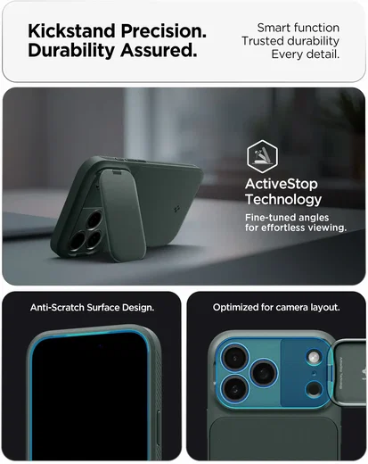 Spigen Optik Armor MagSafe Apple iPhone 17 Pro Max Hoesje Camera Slider Groen afbeelding 5