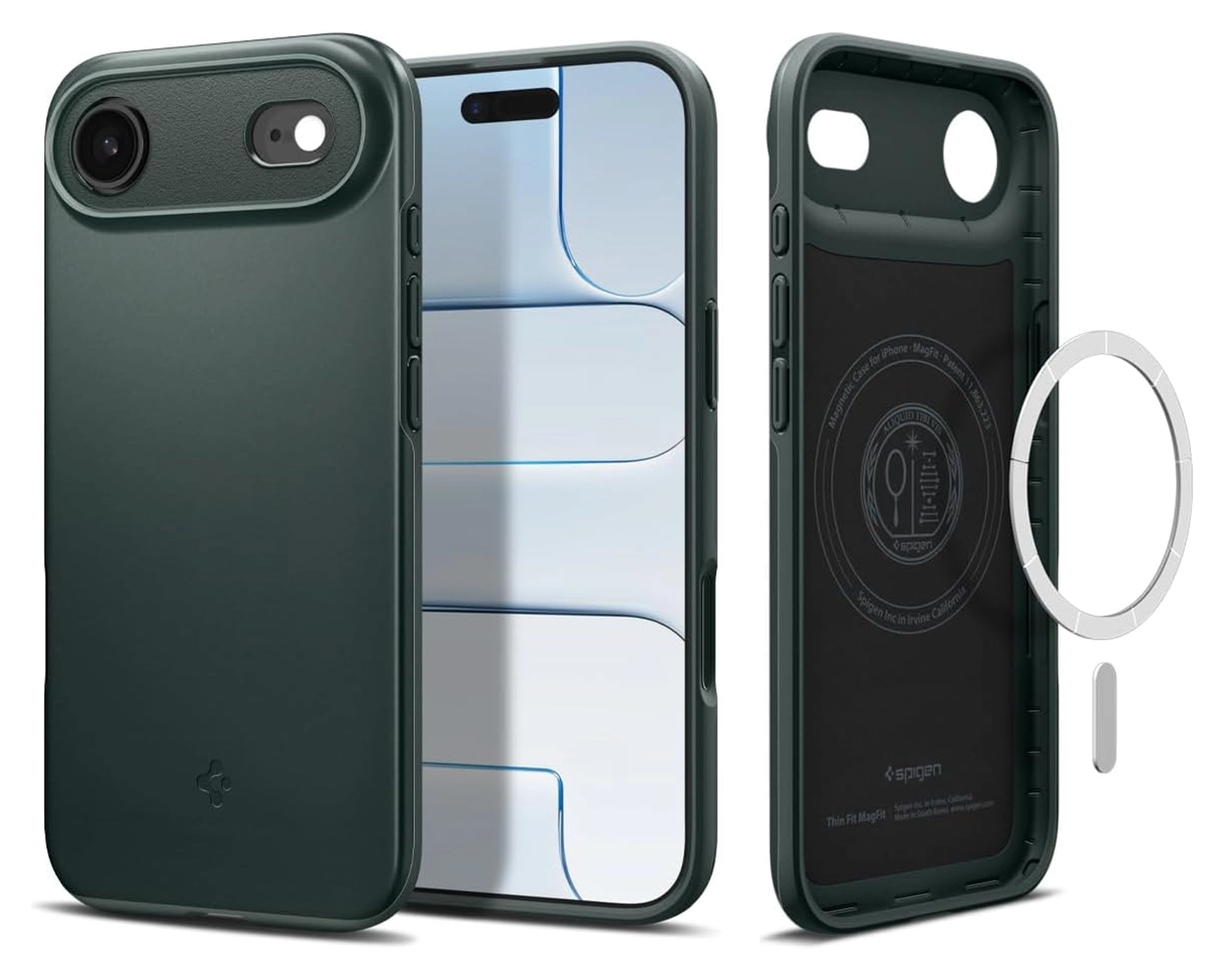 Spigen Thin Fit MagFit iPhone Air Hoesje MagSafe Back Cover Groen afbeelding 1