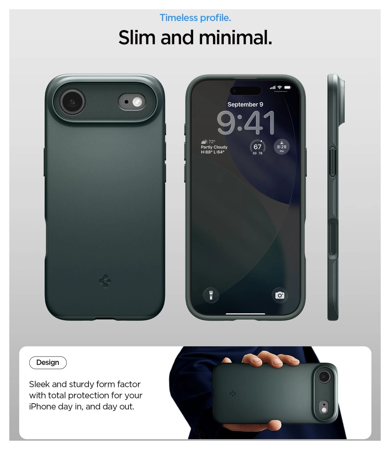 Spigen Thin Fit MagFit iPhone Air Hoesje MagSafe Back Cover Groen afbeelding 3