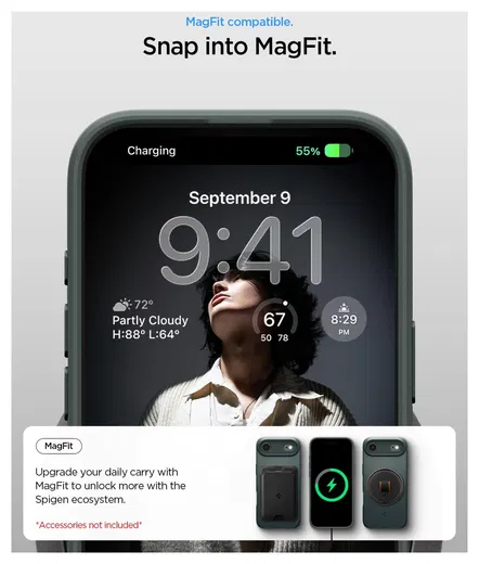 Spigen Thin Fit MagFit iPhone Air Hoesje MagSafe Back Cover Groen afbeelding 5