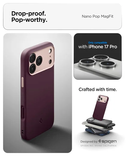 Spigen Nano Pop MagFit iPhone 17 Pro Hoesje MagSafe Back Cover Rood afbeelding 2