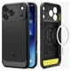 Spigen Rugged Armor MagFit Apple iPhone 17 Pro Hoesje MagSafe Matte Zwart