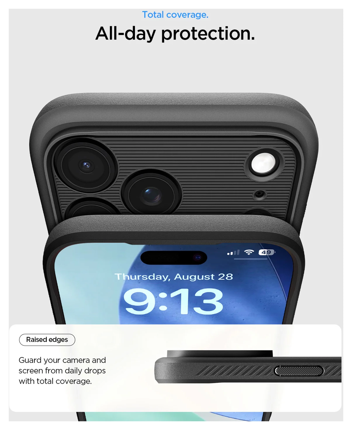 Spigen Rugged Armor MagFit Apple iPhone 17 Pro Hoesje MagSafe Matte Zwart afbeelding 5