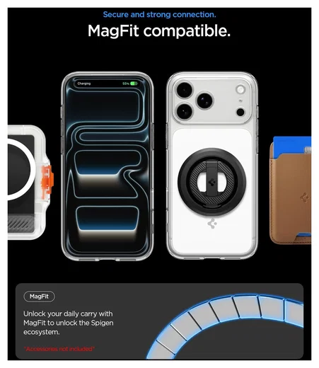 Spigen Ultra Hybrid T iPhone 17 Pro Hoesje MagSafe Back Cover Transparant Wit afbeelding 8