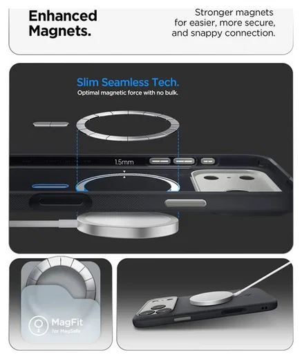 Spigen Nano Pop MagFit iPhone 17 Pro Hoesje MagSafe Back Cover Zwart afbeelding 6