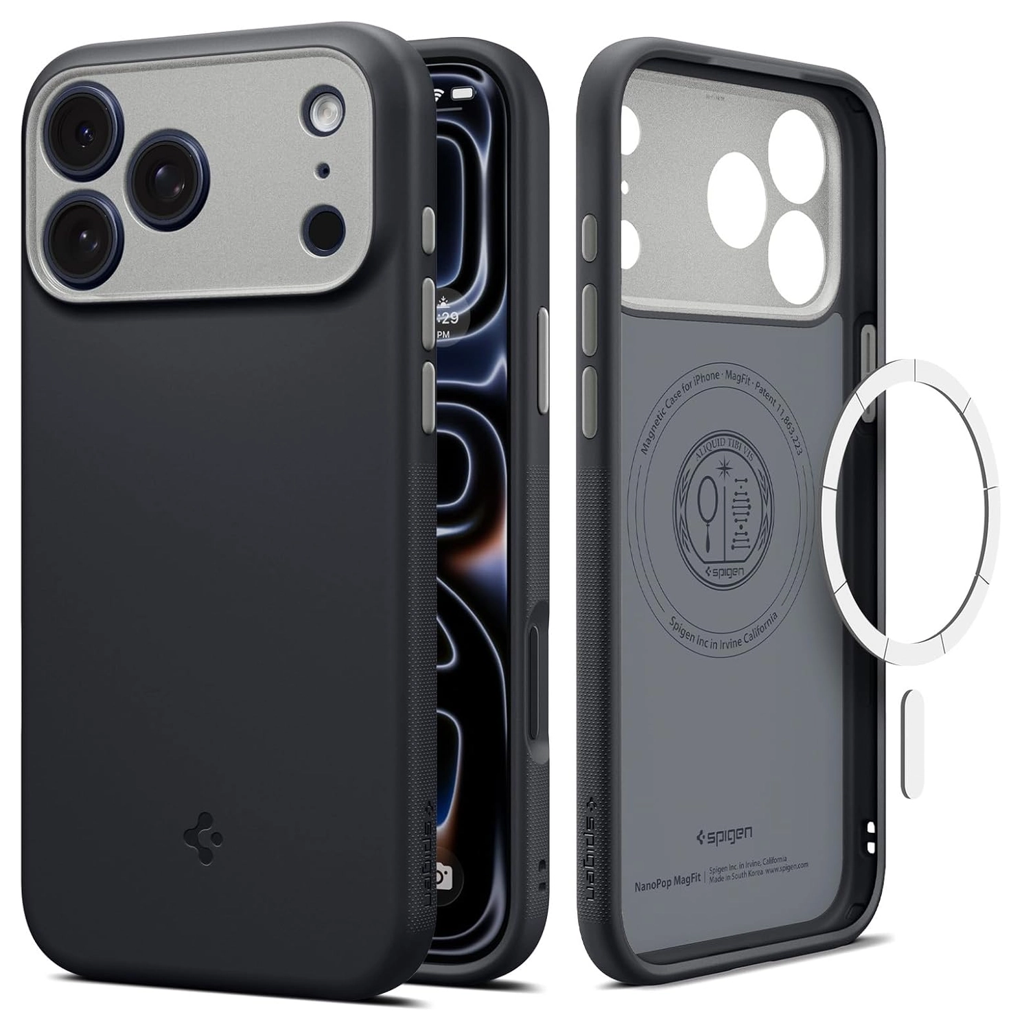 Spigen Nano Pop MagFit iPhone 17 Pro Hoesje MagSafe Back Cover Zwart afbeelding 1