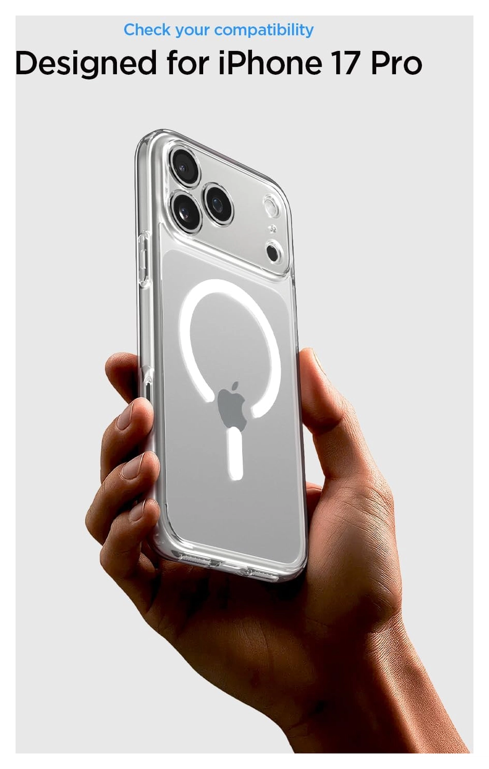 Spigen Ultra Hybrid MagFit iPhone 17 Pro Max Hoesje MagSafe Transparant Wit afbeelding 2