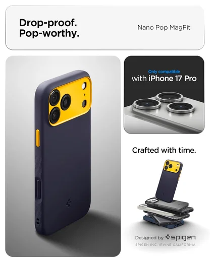Spigen Nano Pop MagFit iPhone 17 Pro Hoesje MagSafe Back Cover Blauw afbeelding 2