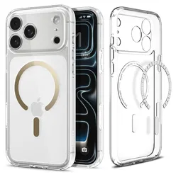 Spigen Ultra Hybrid MagFit iPhone 17 Pro Max Hoesje MagSafe Transparant Goud afbeelding