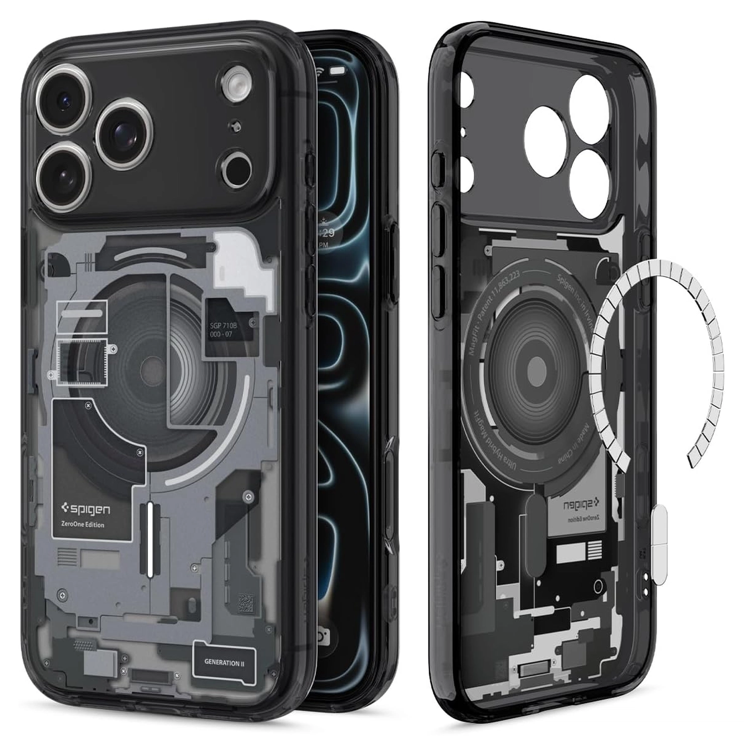 Spigen Ultra Hybrid MagFit iPhone 17 Pro Hoesje MagSafe Zero One Zwart afbeelding 1