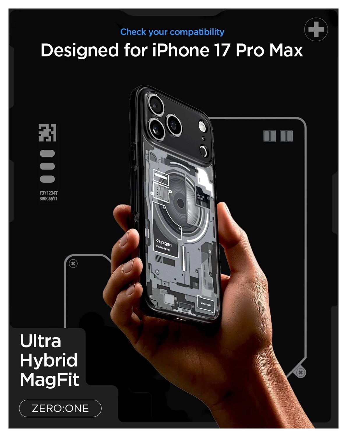 Spigen Ultra Hybrid MagFit iPhone 17 Pro Max Hoesje MagSafe Zero One Zwart afbeelding 8