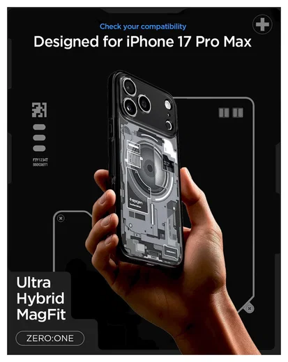 Spigen Ultra Hybrid MagFit iPhone 17 Pro Max Hoesje MagSafe Zero One Zwart afbeelding 8