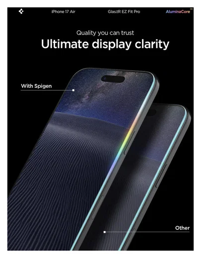 Spigen Glas.tR EZ Fit iPhone Air Screen Protector Tempered Glass 1-Pack afbeelding 7