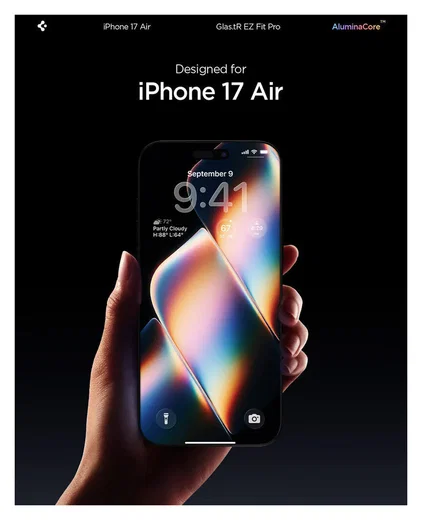 Spigen Glas.tR EZ Fit iPhone Air Screen Protector Tempered Glass 1-Pack afbeelding 2