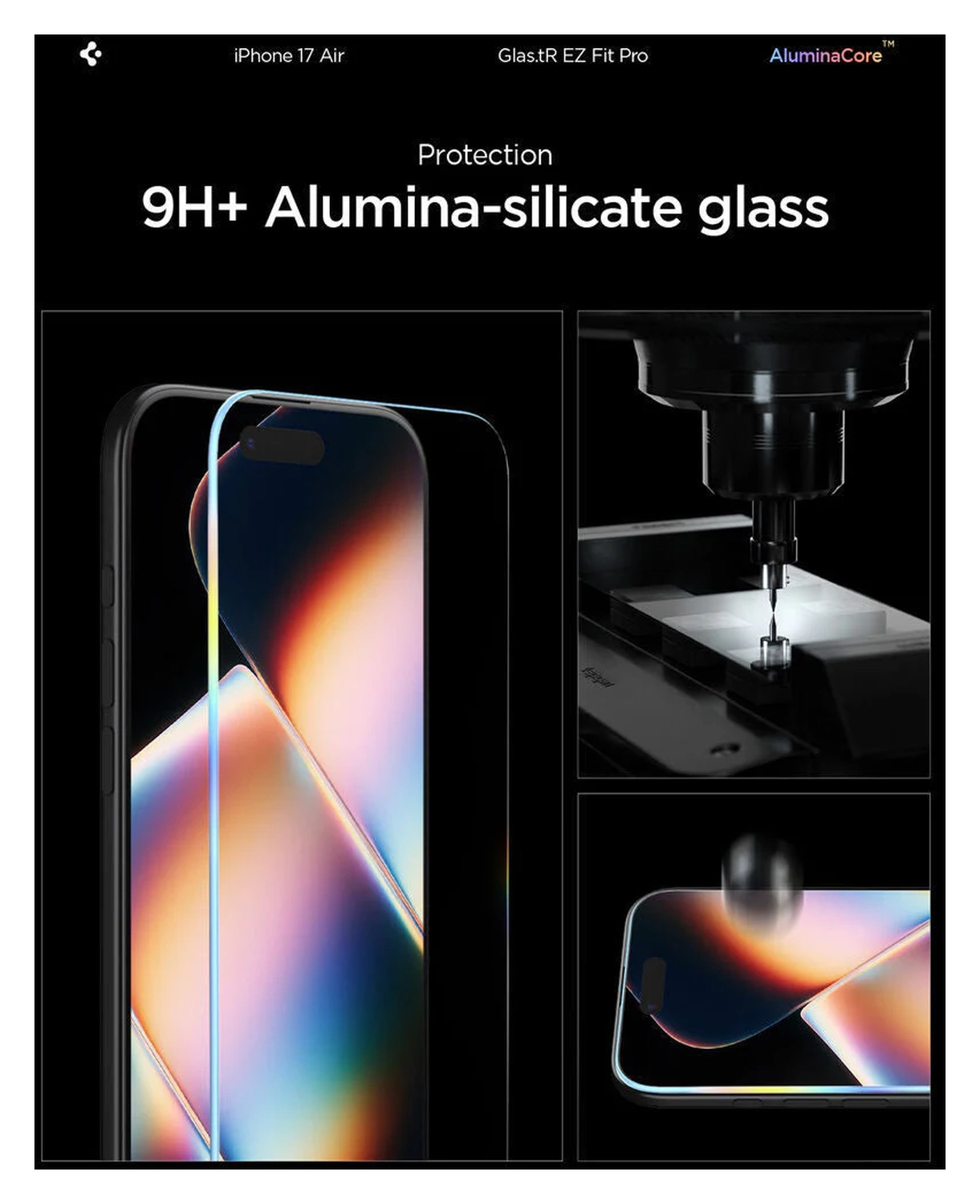 Spigen Glas.tR EZ Fit iPhone Air Screen Protector Tempered Glass 1-Pack afbeelding 3