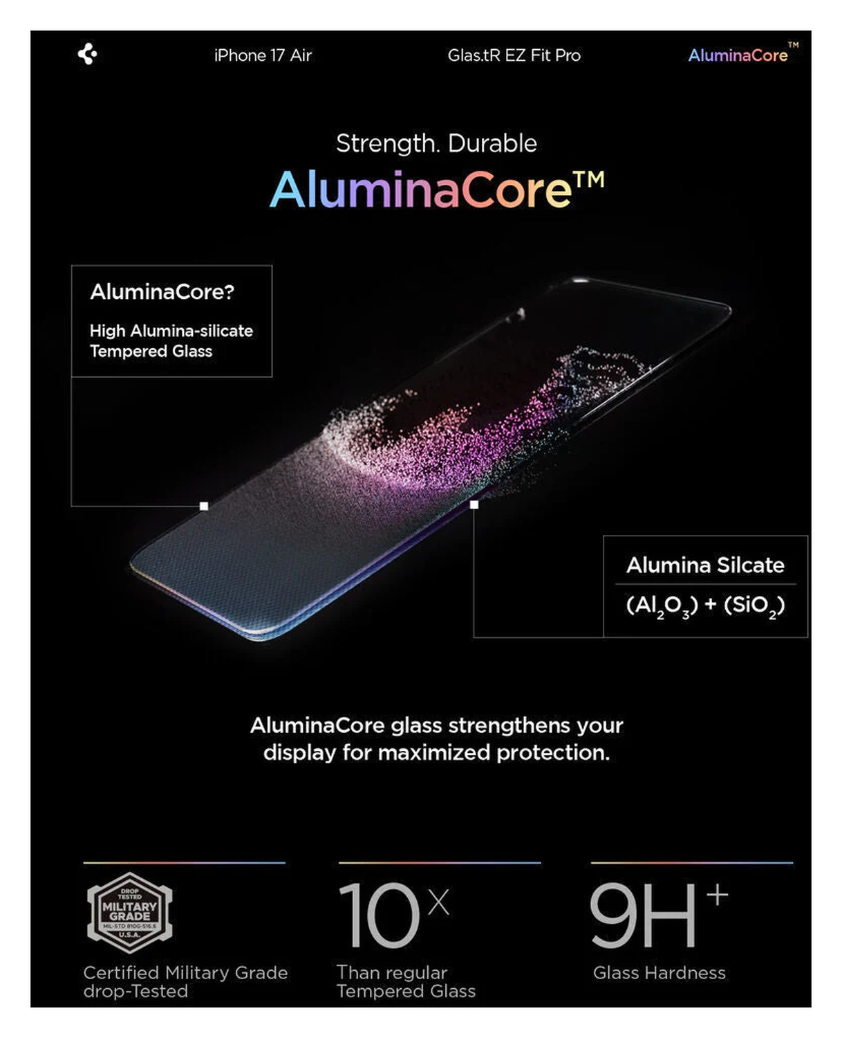 Spigen Glas.tR EZ Fit iPhone Air Screen Protector Tempered Glass 1-Pack afbeelding 5