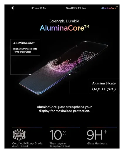 Spigen Glas.tR EZ Fit iPhone Air Screen Protector Tempered Glass 1-Pack afbeelding 5