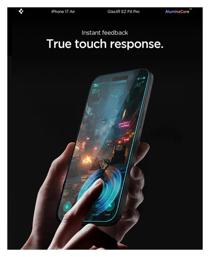 Spigen Glas.tR EZ Fit iPhone Air Screen Protector Tempered Glass 1-Pack afbeelding 6