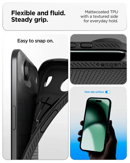 Spigen Liquid Air Apple iPhone Air Hoesje Back Cover Matte Zwart afbeelding 3