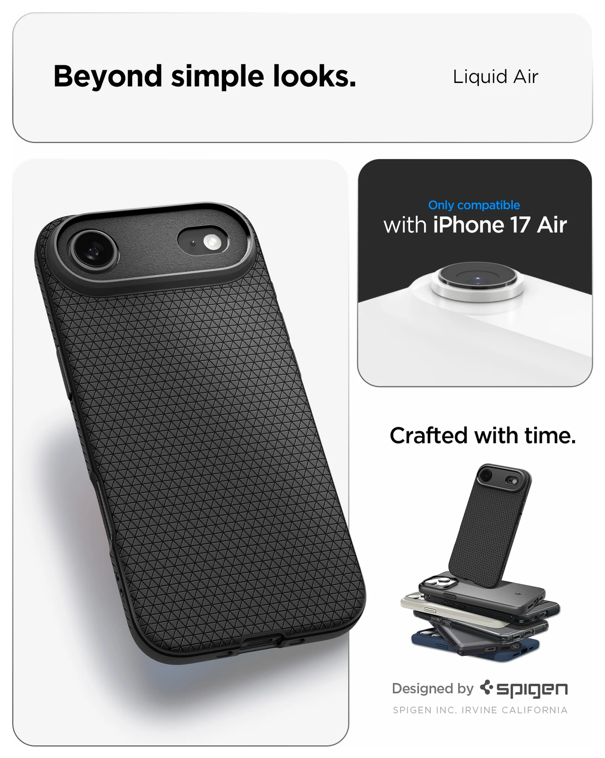 Spigen Liquid Air Apple iPhone Air Hoesje Back Cover Matte Zwart afbeelding 2