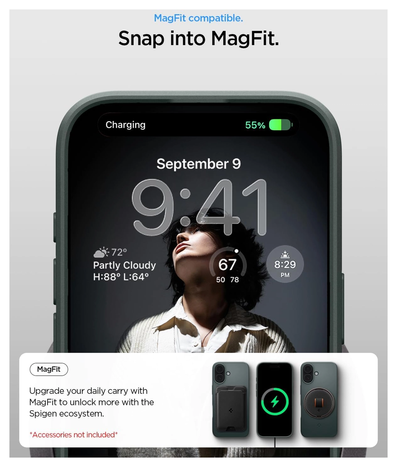 Spigen Thin Fit MagFit iPhone 17 Hoesje MagSafe Back Cover Groen afbeelding 5