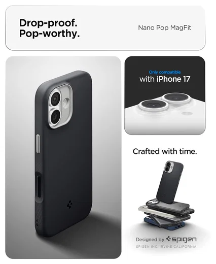 Spigen Nano Pop MagFit iPhone 17 Hoesje MagSafe Back Cover Zwart afbeelding 2