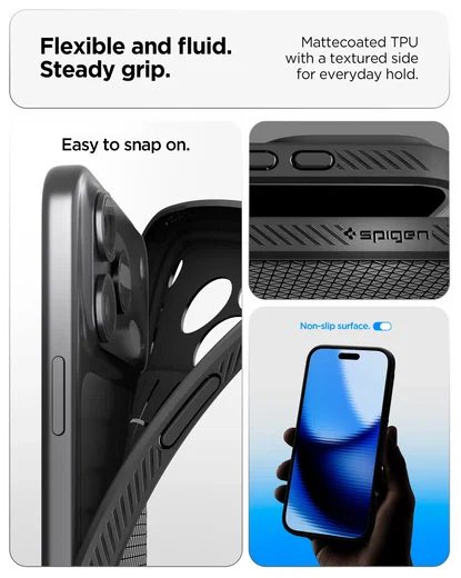 Spigen Liquid Air Apple iPhone 17 Pro Max Hoesje Back Cover Matte Zwart afbeelding 2
