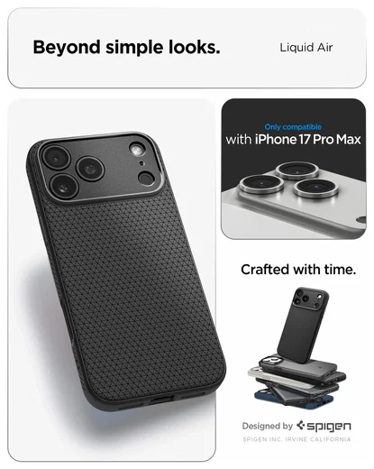 Spigen Liquid Air Apple iPhone 17 Pro Max Hoesje Back Cover Matte Zwart afbeelding 4