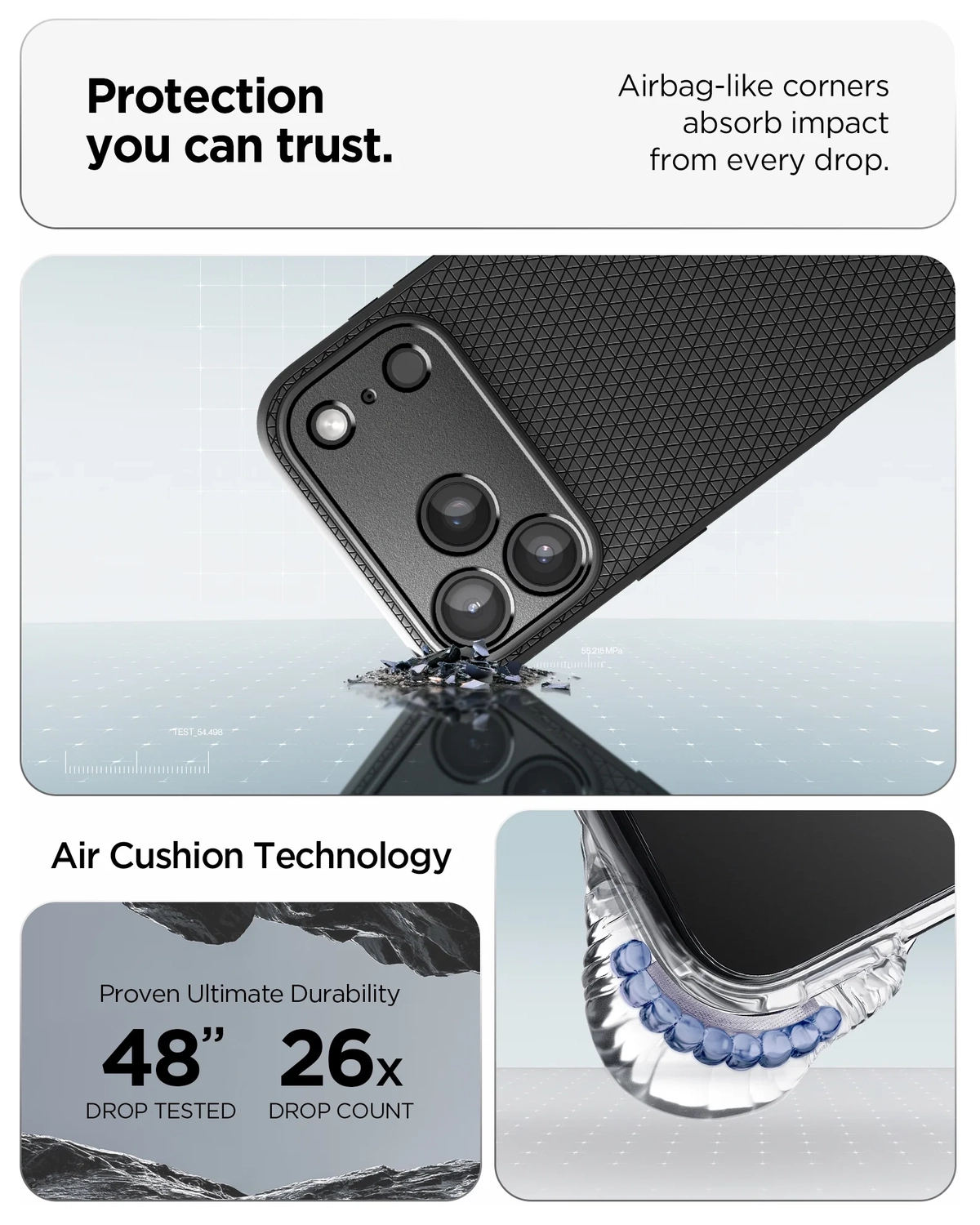 Spigen Liquid Air Apple iPhone 17 Pro Max Hoesje Back Cover Matte Zwart afbeelding 6
