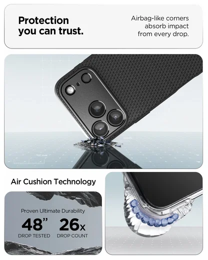 Spigen Liquid Air Apple iPhone 17 Pro Max Hoesje Back Cover Matte Zwart afbeelding 6