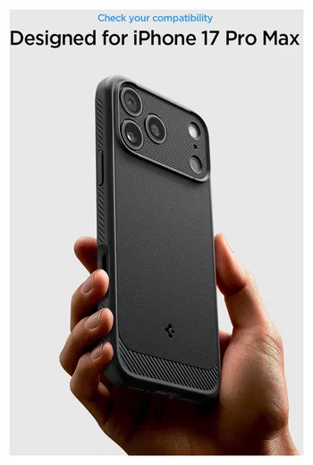 Spigen Rugged Armor MagFit Apple iPhone 17 Pro Max Hoesje MagSafe Matte Zwart afbeelding 2