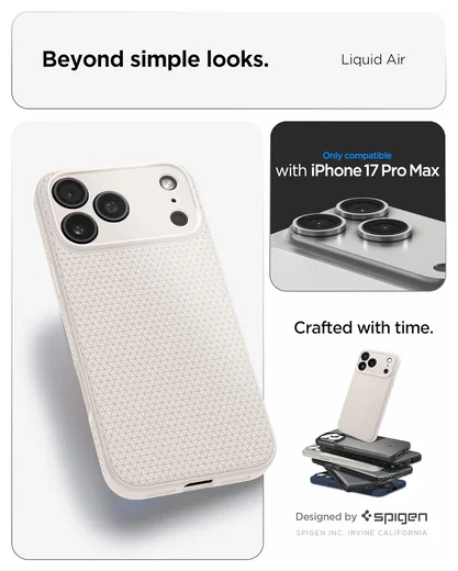 Spigen Liquid Air Apple iPhone 17 Pro Max Hoesje Back Cover Titanium afbeelding 2