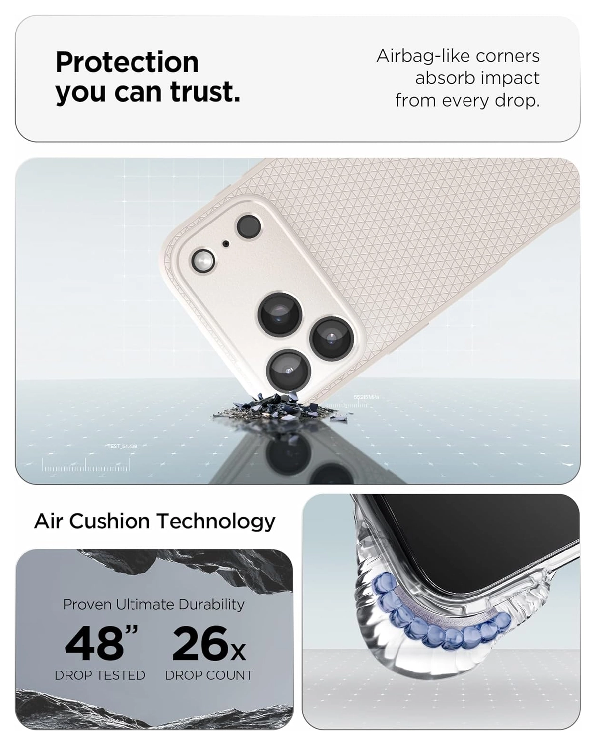Spigen Liquid Air Apple iPhone 17 Pro Max Hoesje Back Cover Titanium afbeelding 3