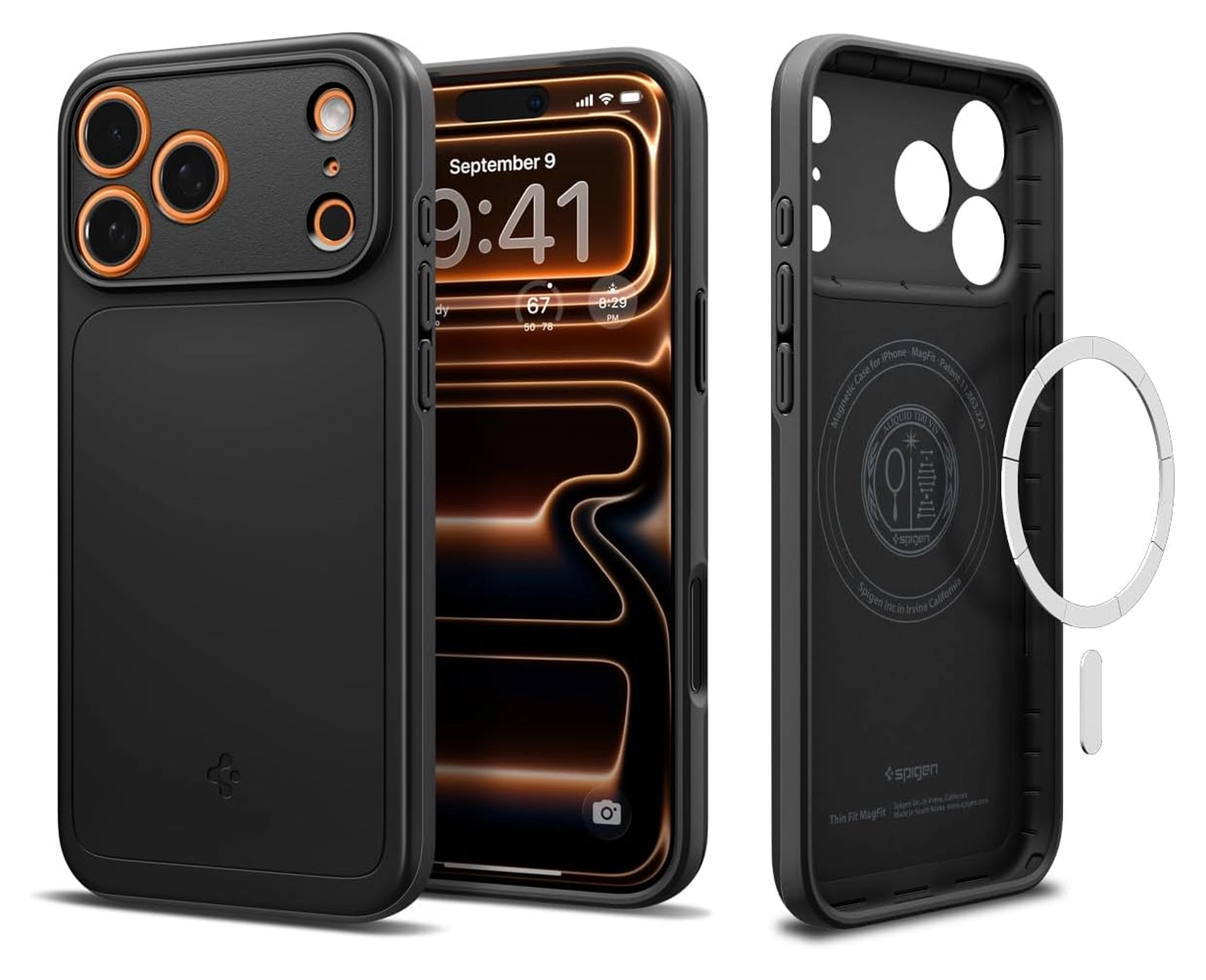 Spigen Thin Fit MagFit iPhone 17 Pro Max Hoesje MagSafe Zwart afbeelding 1