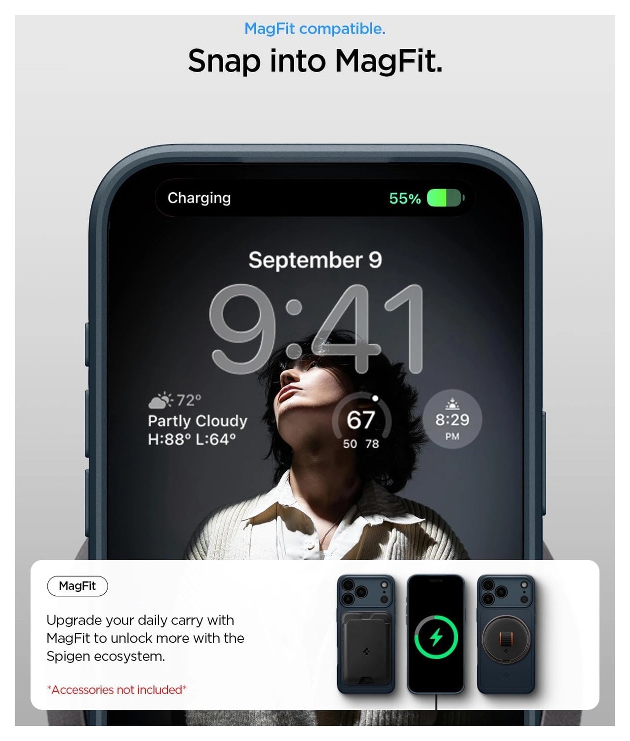 Spigen Thin Fit MagFit iPhone 17 Pro Max Hoesje MagSafe Metal Slate afbeelding 6