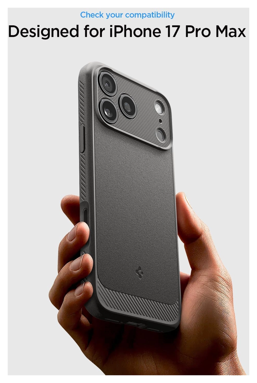 Spigen Rugged Armor MagFit Apple iPhone 17 Pro Max Hoesje MagSafe Grijs afbeelding 2