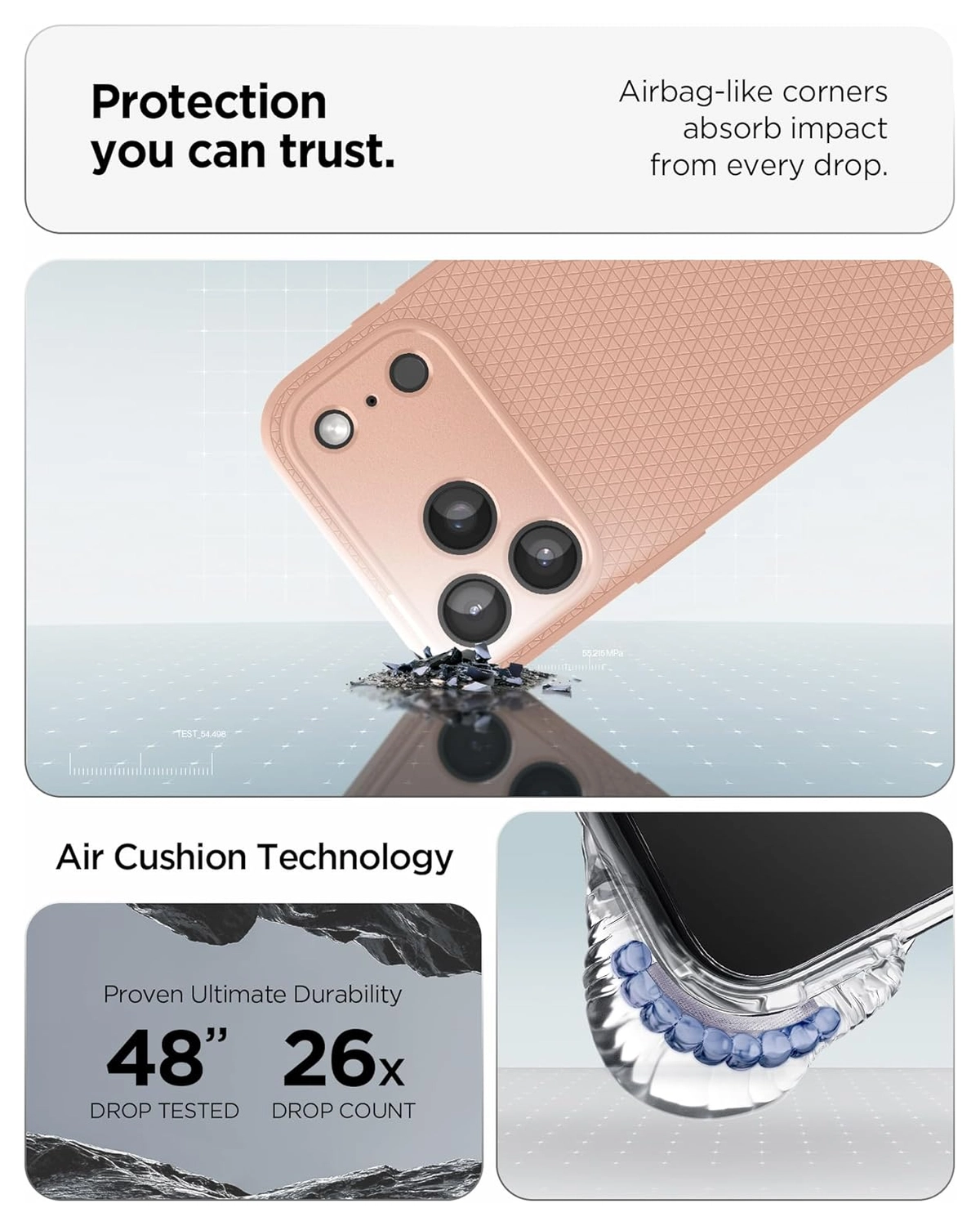 Spigen Liquid Air Apple iPhone 17 Pro Max Hoesje Back Cover Roze Titanium afbeelding 3