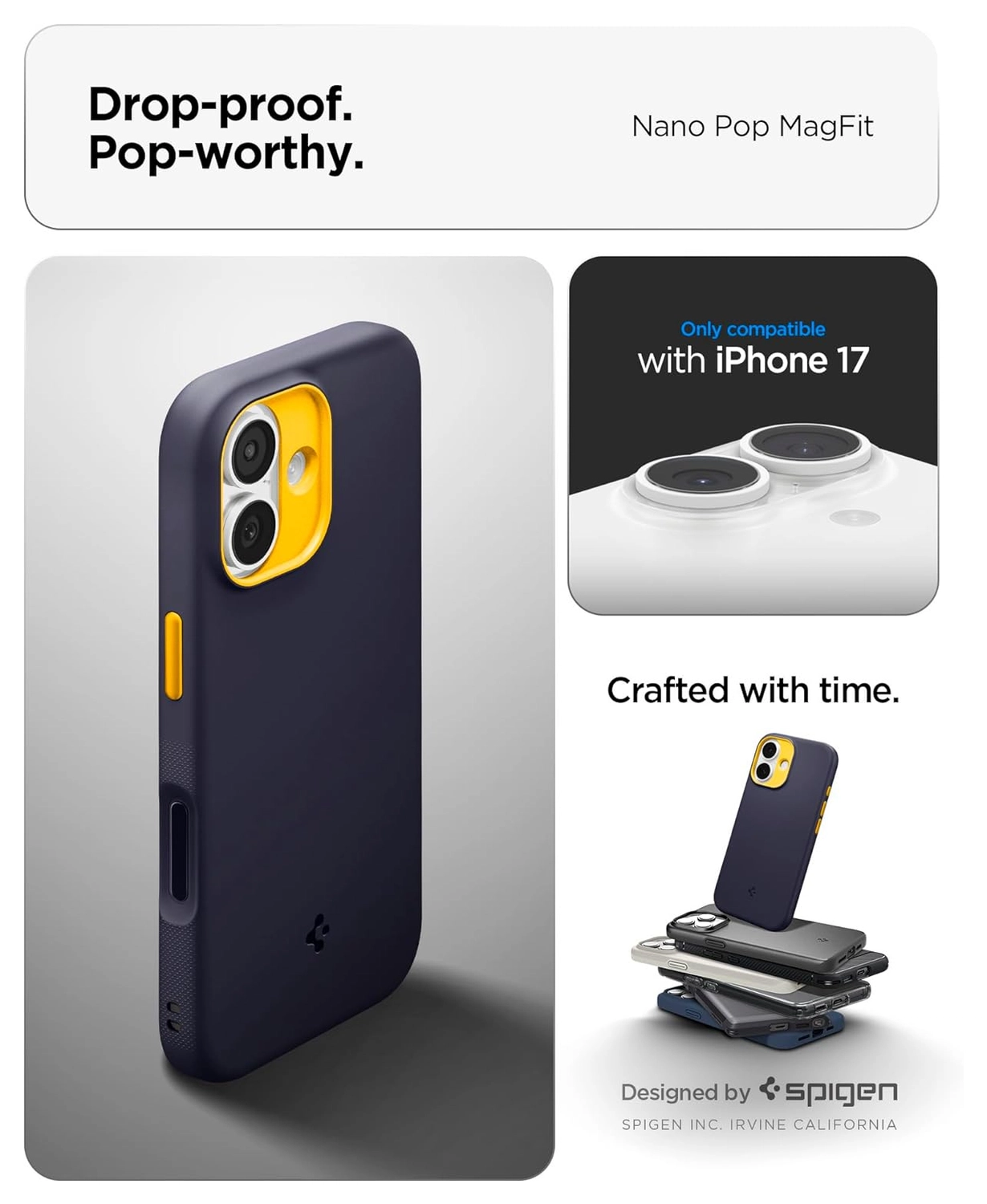 Spigen Nano Pop MagFit iPhone 17 Hoesje MagSafe Back Cover Navy afbeelding 2