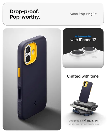 Spigen Nano Pop MagFit iPhone 17 Hoesje MagSafe Back Cover Navy afbeelding 2