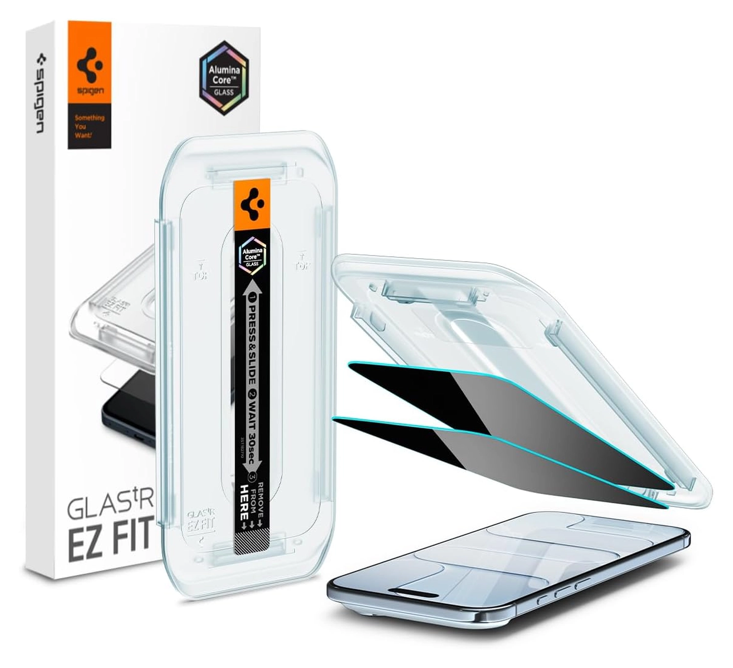 Spigen EZ Fit GLAS.tR Apple iPhone Air Privacy Glass 2-Pack afbeelding 1