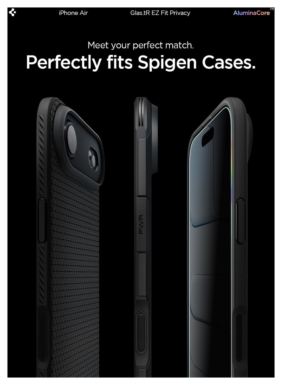 Spigen EZ Fit GLAS.tR Apple iPhone Air Privacy Glass 2-Pack afbeelding 6