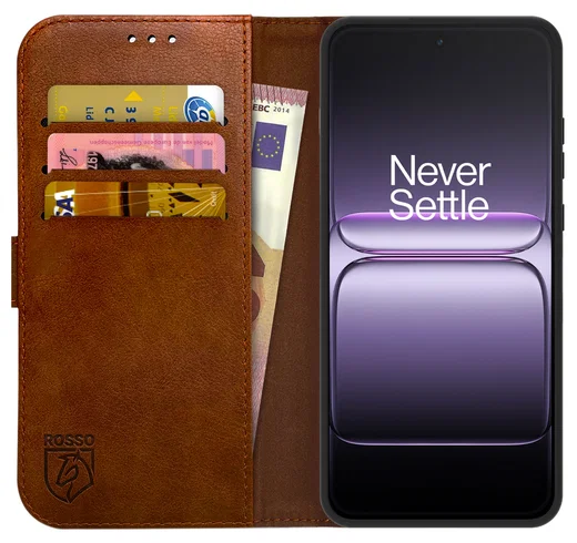 Rosso Element OnePlus Nord 5 Hoesje Book Case Wallet Bruin afbeelding 1
