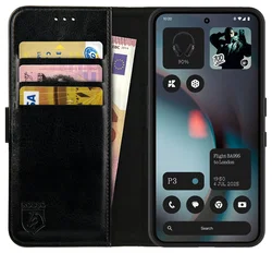 Rosso Element Nothing Phone (3) Hoesje Book Case Wallet Zwart afbeelding