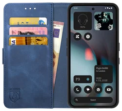 Rosso Element Nothing Phone (3) Hoesje Book Case Wallet Blauw afbeelding
