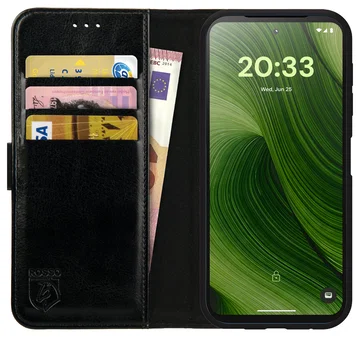 Rosso Element Fairphone 6 Hoesje Book Case Wallet Zwart