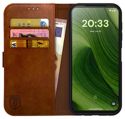 Rosso Element Fairphone 6 Hoesje Book Case Wallet Bruin afbeelding