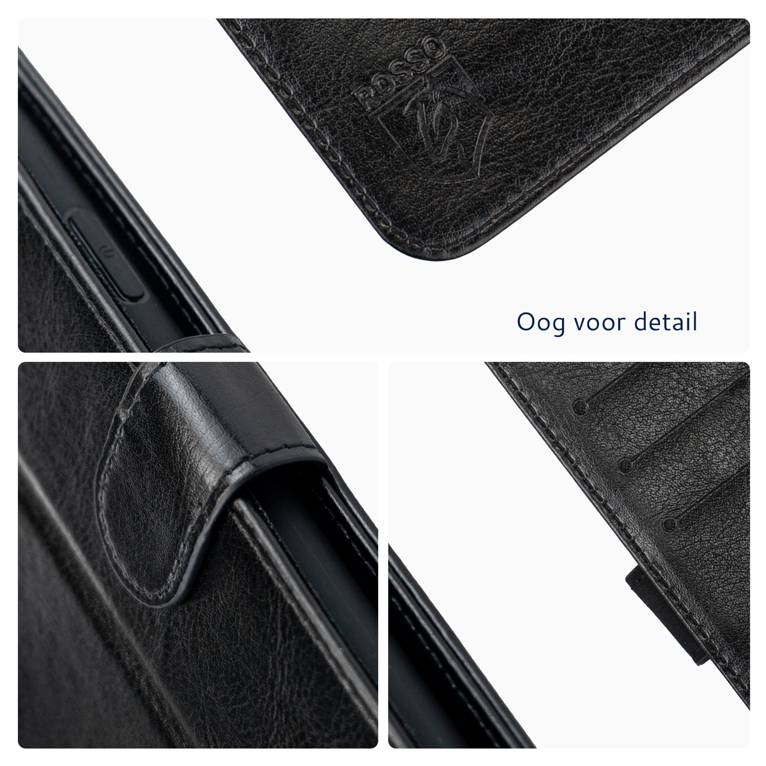 Rosso Element Motorola Moto G86 Hoesje Book Case Wallet Zwart afbeelding 3