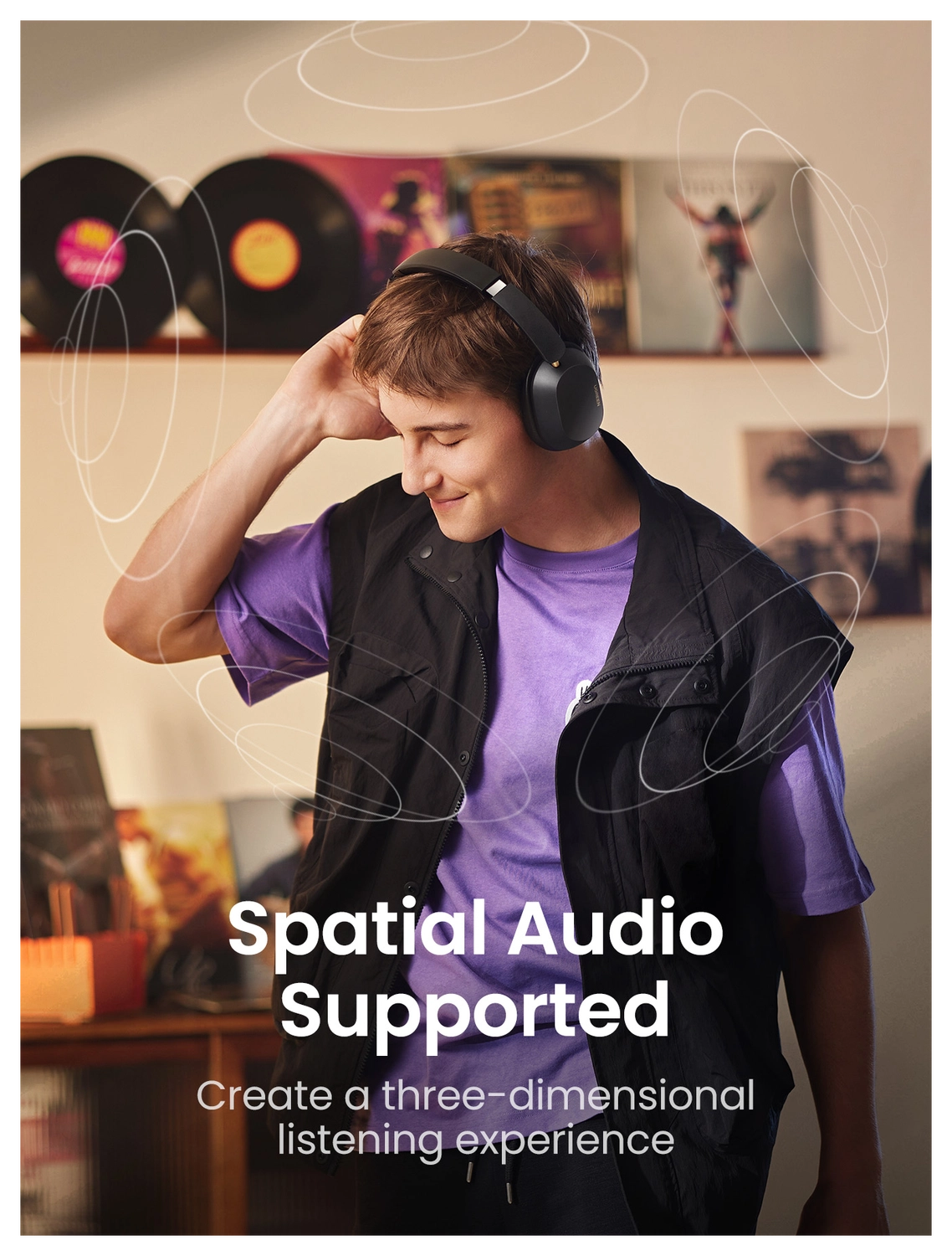 Ugreen Hi Tune Max 5C ANC Draadloze Koptelefoon Hi-Res Audio Blauw afbeelding 2