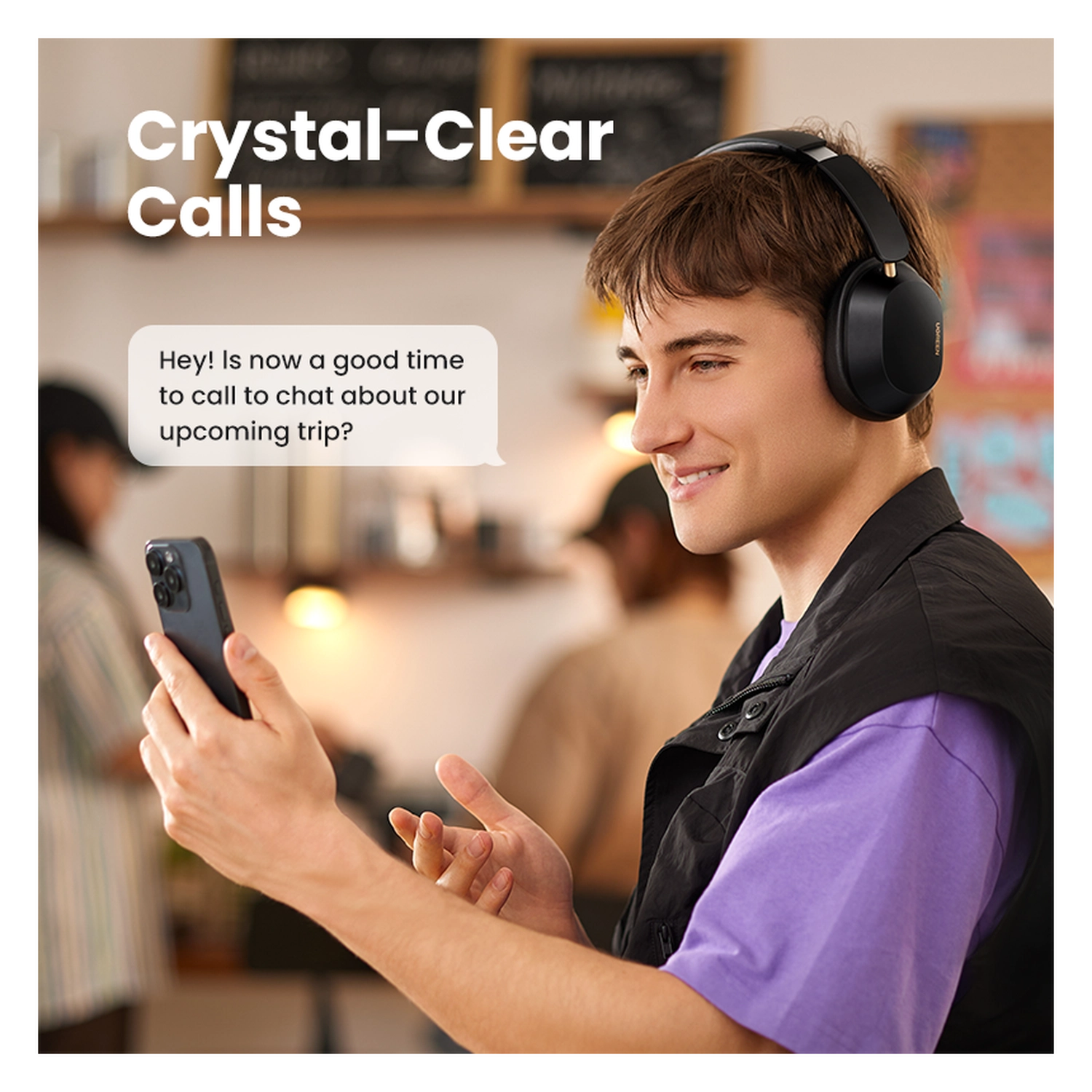 Ugreen Hi Tune Max 5C ANC Draadloze Koptelefoon Hi-Res Audio Blauw afbeelding 4